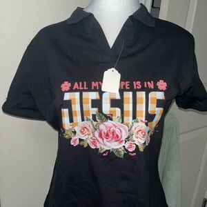 All my hope is in JESUS v neck shirt